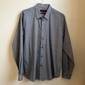 Ted Baker Men's Black and White Patterned Button-Down Shirt